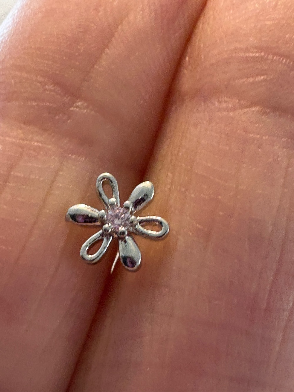 Nose Ring- 20G Pink Stainless Steel Stud Nose flower  Ring  Nose Piercing